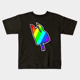 Thetis Island Silhouette in a Colourful Rainbow Pattern - Bright Colours - Thetis Island Kids T-Shirt